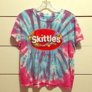 Tye-Dye short sleeve shirt with Skittles logo